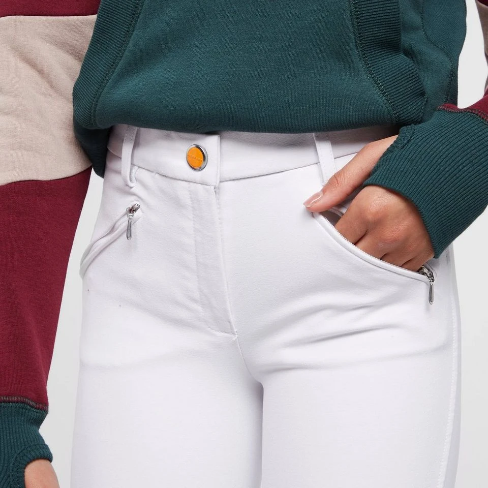 Kids' Thompson Knee Patch Breeches White 6 Kids' Thompson Knee Patch Breeches White - Image 4