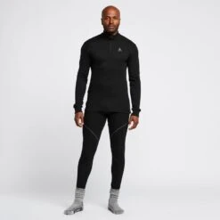 Odlo Men's Eco Active Warm Long Sleeve Half Zip Baselayer Top -Outdoor Clothing Sale go 576352 c