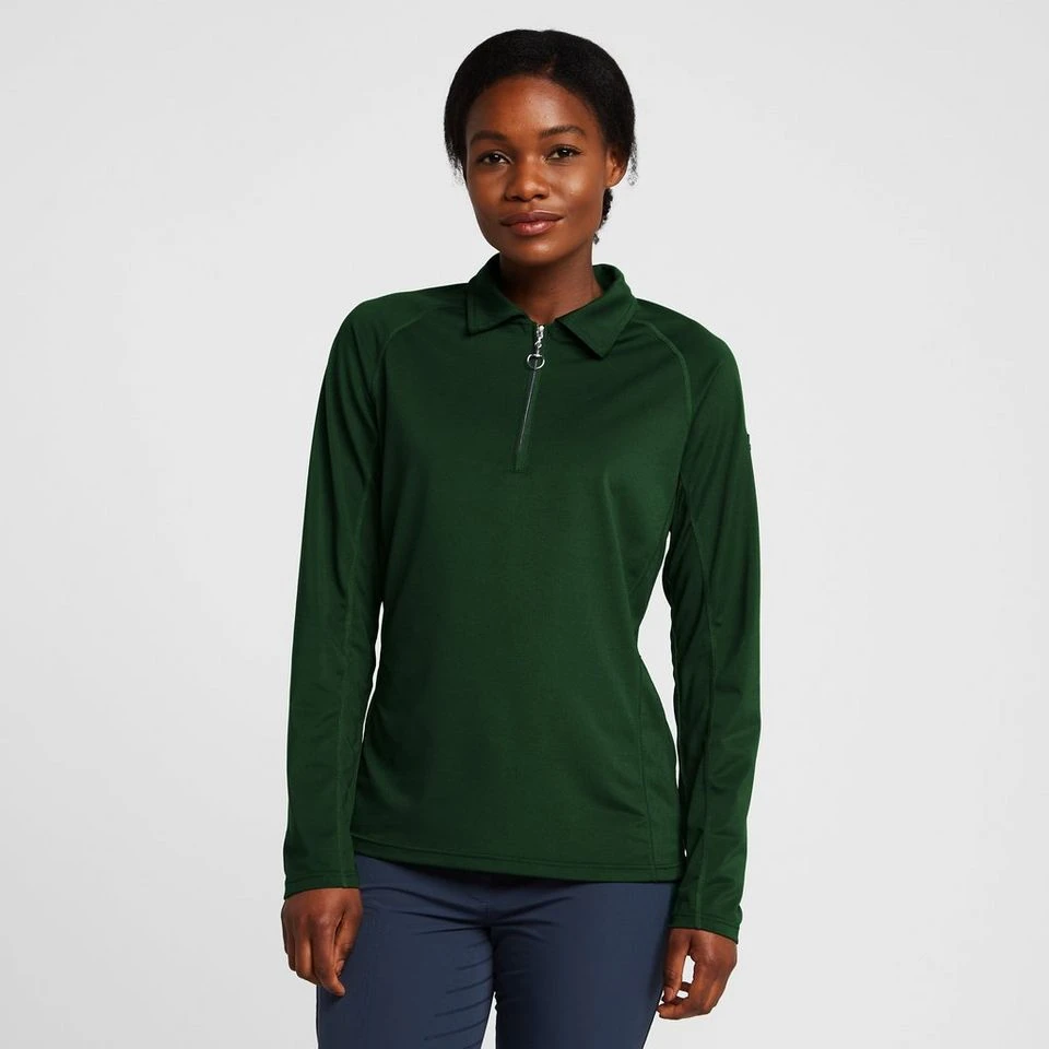 Womens Tiana Pique Long Sleeve Polo Shirt Mountain View Green 3 Womens Tiana Pique Long Sleeve Polo Shirt Mountain View Green