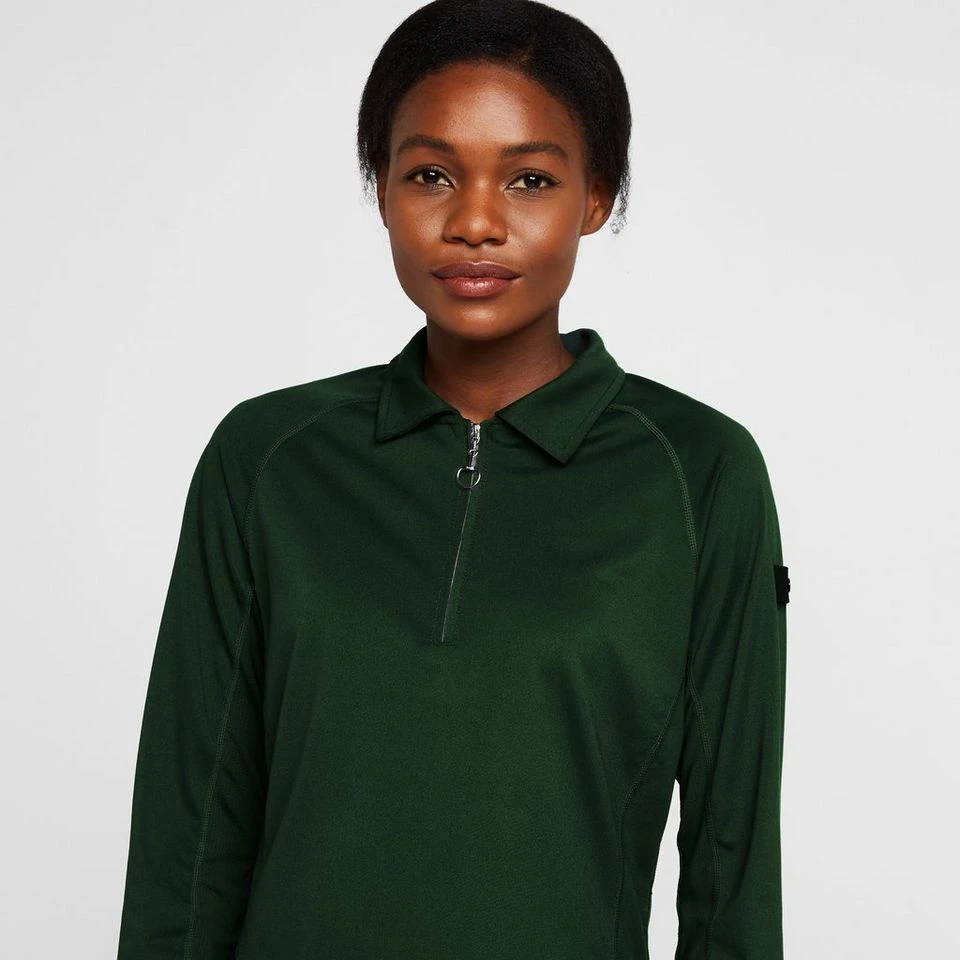 Womens Tiana Pique Long Sleeve Polo Shirt Mountain View Green 6 Womens Tiana Pique Long Sleeve Polo Shirt Mountain View Green - Image 4