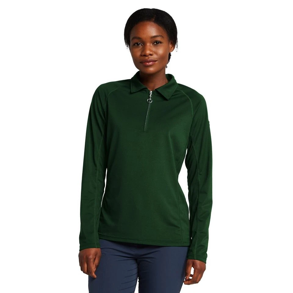 Womens Tiana Pique Long Sleeve Polo Shirt Mountain View Green 10 Womens Tiana Pique Long Sleeve Polo Shirt Mountain View Green - Image 8