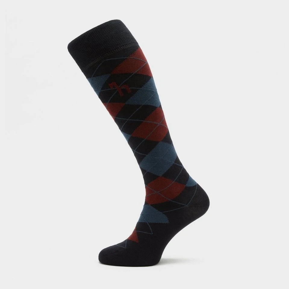 Womens Alana Check Riding Socks Dark Navy/Burgundy Red Mahogany 5 Womens Alana Check Riding Socks Dark Navy/Burgundy Red Mahogany - Image 3