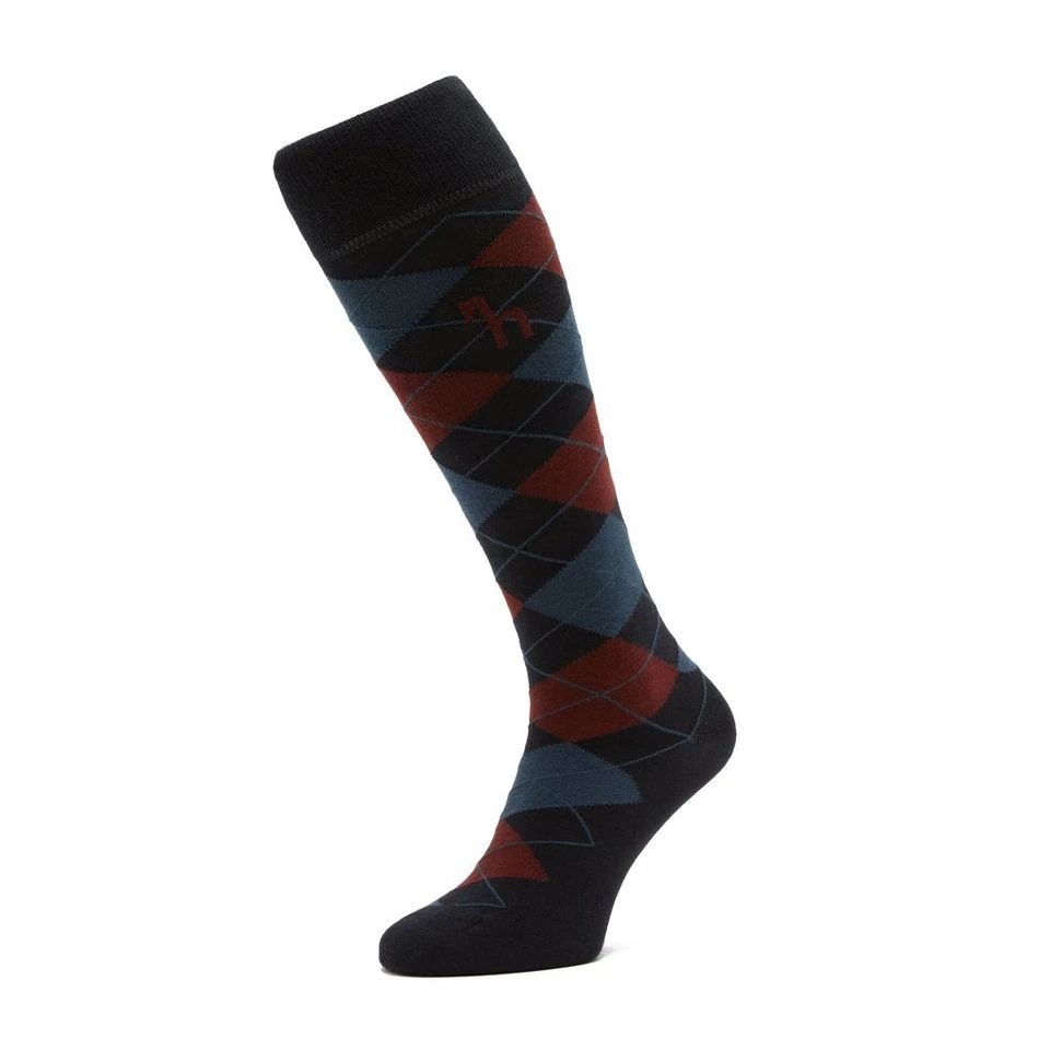 Womens Alana Check Riding Socks Dark Navy/Burgundy Red Mahogany 8 Womens Alana Check Riding Socks Dark Navy/Burgundy Red Mahogany - Image 6