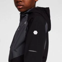 Regatta Kids' Highton III Waterproof Jacket Black/India Grey -Outdoor Clothing Sale go 577274 i