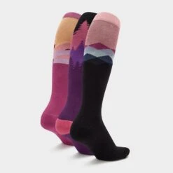 Dublin 3 Pack Socks Red Violet Sunset -Outdoor Clothing Sale go 591573 c