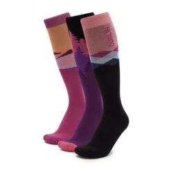 Dublin 3 Pack Socks Red Violet Sunset -Outdoor Clothing Sale go 591573 z