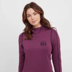 Women’s Long Sleeve Base Layer In Wine -Outdoor Clothing Sale go 600888 e