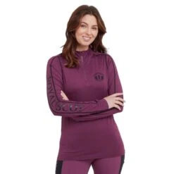 Women’s Long Sleeve Base Layer In Wine -Outdoor Clothing Sale go 600888 z