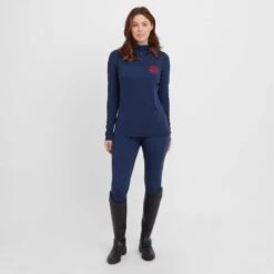 Women's Knee Patch Riding Tights In Dark Blue -Outdoor Clothing Sale go 600891 c