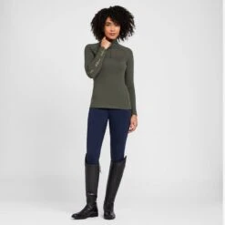 Women's Team Long Sleeved Base Layer Khaki -Outdoor Clothing Sale go 614476 c