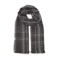 Platinum Womens Woven Scarf Black Chequered -Outdoor Clothing Sale go 618423 z